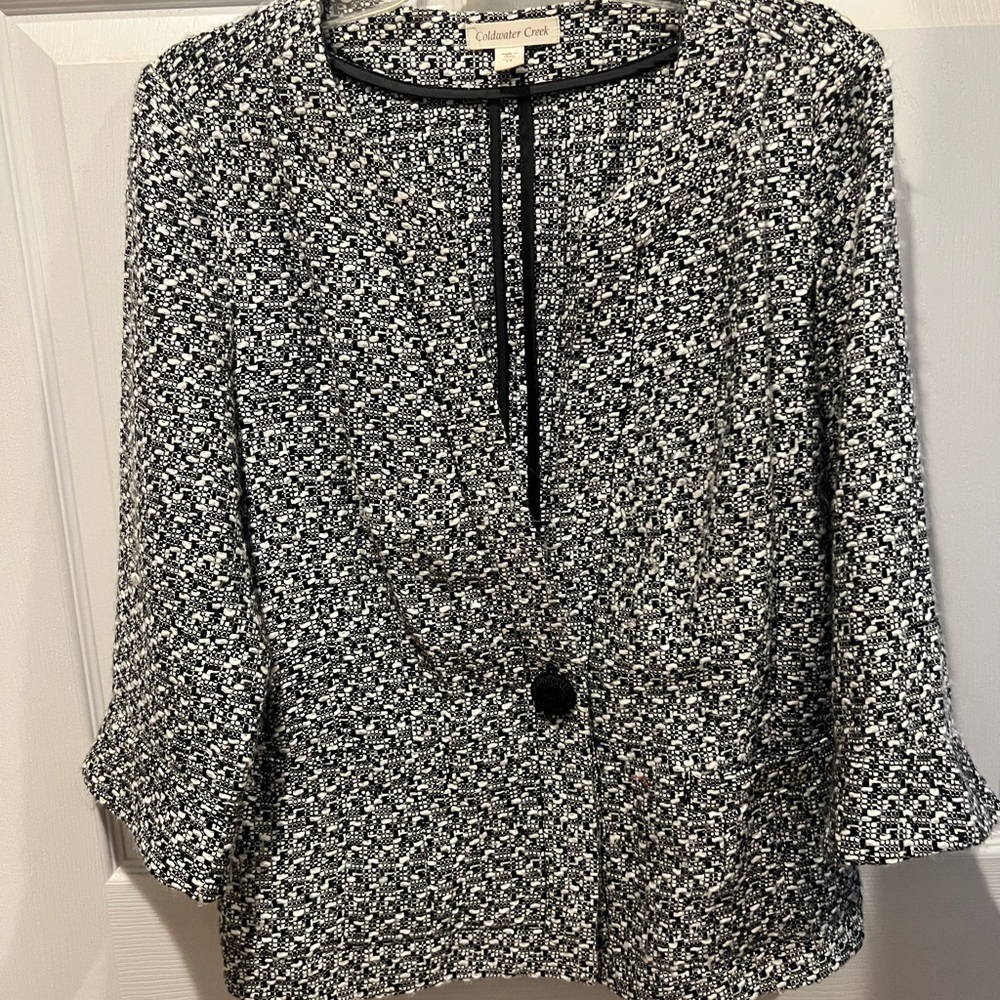 Coldwater Creek Black and White Tweed Jacket